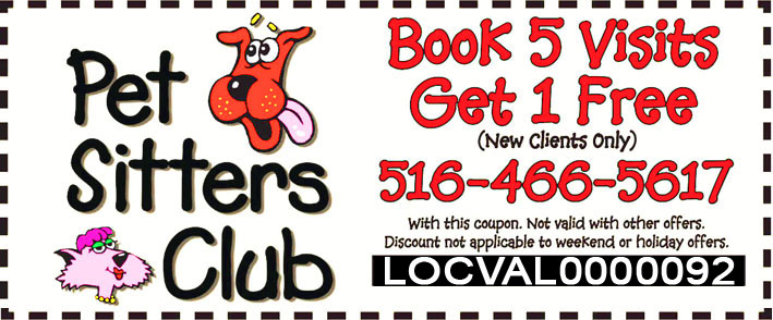 Pet Sitters Club Exclusive Offer for Locust Valley Visitors - Book 5 Visits Get 1 Free - Limited Time Offer!