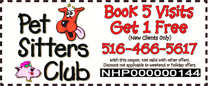 Pet Sitters Club Exclusive Offer for our Jericho Visitors - Book 5 Visits Get 1 Free - Limited Time Offer!